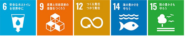 SDGSアイコン6-9-12-14-15