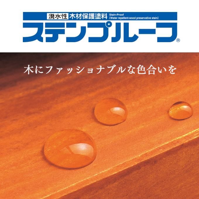 ステンプルールのカタログ画像(撥水効果で水をはじく)