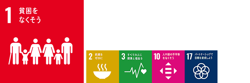 SDGSアイコン、１,2,3,10,17